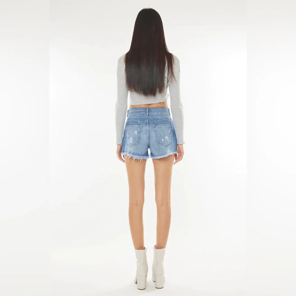 KANCAN - FARAH HIGH RISE MOM SHORTS sz 25 - Picture 4 of 13